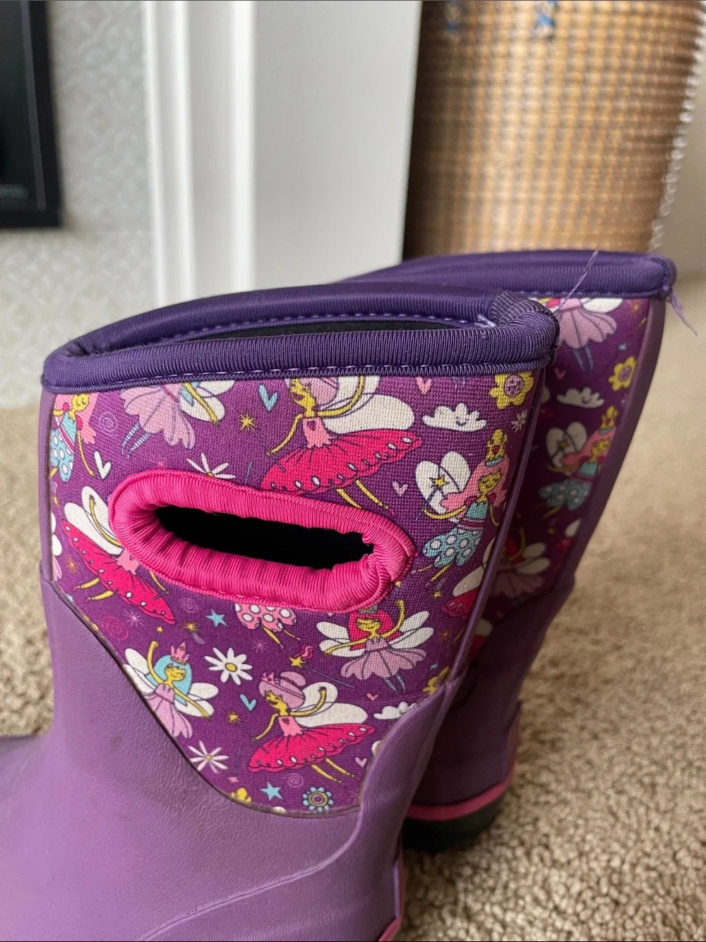 Lone Cone Kids Purple Fairy Rain & Snow Boots Girls 8 Rubber Insulated Outdoor